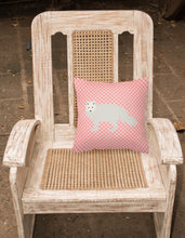 Load image into Gallery viewer, White Arctic Fox Pink Check Fabric Decorative Pillow BB7877PW1818