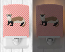Load image into Gallery viewer, Ferret Pink Check Ceramic Night Light BB7878CNL