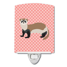 Load image into Gallery viewer, Ferret Pink Check Ceramic Night Light BB7878CNL