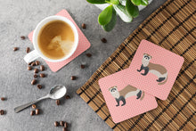 Load image into Gallery viewer, Ferret Pink Check Foam Coaster  BB7878FC