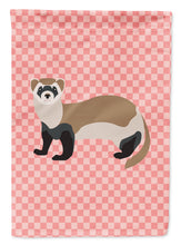 Load image into Gallery viewer, Ferret Pink Check Garden Flag - Outdoor Decorative Yard Flag