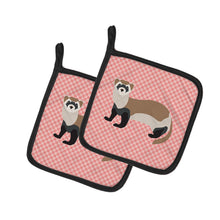 Load image into Gallery viewer, Ferret Pink Check Pot Holders - Set of 2 - Heat-Resistant Kitchen Essentials BB7878PTHD