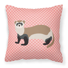 Load image into Gallery viewer, Ferret Pink Check Fabric Decorative Pillow BB7878PW1818