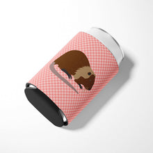 Load image into Gallery viewer, Coypu Nutria River Rat Pink Check Can or Bottle Hugger BB7879CC