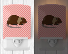 Load image into Gallery viewer, Coypu Nutria River Rat Pink Check Ceramic Night Light BB7879CNL