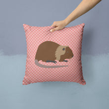 Load image into Gallery viewer, Coypu Nutria River Rat Pink Check Throw Pillow - 14x14 Decorative Pillow – Art for Your Home &amp; Patio BB7879PW1414