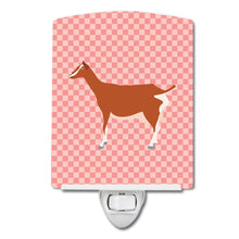 Load image into Gallery viewer, Toggenburger Goat Pink Check Ceramic Night Light BB7881CNL