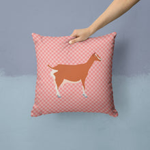 Load image into Gallery viewer, Toggenburger Goat Pink Check Throw Pillow - 14x14 Decorative Pillow – Art for Your Home &amp; Patio BB7881PW1414