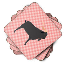 Load image into Gallery viewer, Verata Goat Pink Check Foam Coaster  BB7882FC