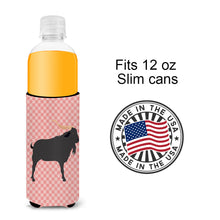 Load image into Gallery viewer, Verata Goat Pink Check   Hugger for slim cans