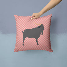 Load image into Gallery viewer, Verata Goat Pink Check Throw Pillow - 14x14 Decorative Pillow – Art for Your Home &amp; Patio BB7882PW1414