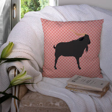 Load image into Gallery viewer, Verata Goat Pink Check Throw Pillow - 14x14 Decorative Pillow – Art for Your Home &amp; Patio BB7882PW1414
