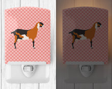 Load image into Gallery viewer, Anglo-nubian Nubian Goat Pink Check Ceramic Night Light BB7883CNL