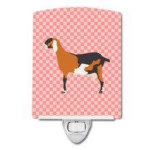 Load image into Gallery viewer, Anglo-nubian Nubian Goat Pink Check Ceramic Night Light BB7883CNL