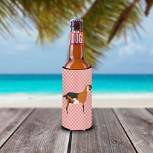 Load image into Gallery viewer, Anglo-nubian Nubian Goat Pink Check   Hugger for slim cans