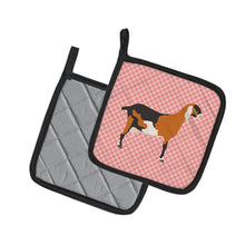 Load image into Gallery viewer, Anglo-nubian Nubian Goat Pink Check Pot Holders - Set of 2 - Heat-Resistant Kitchen Essentials BB7883PTHD