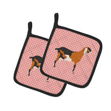 Load image into Gallery viewer, Anglo-nubian Nubian Goat Pink Check Pot Holders - Set of 2 - Heat-Resistant Kitchen Essentials BB7883PTHD