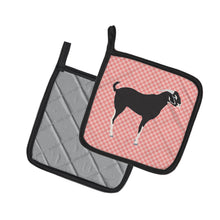 Load image into Gallery viewer, Black Bengal Goat Pink Check Pot Holders - Set of 2 - Heat-Resistant Kitchen Essentials BB7884PTHD