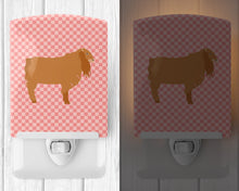 Load image into Gallery viewer, American Lamancha Goat Pink Check Ceramic Night Light BB7885CNL