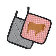 Load image into Gallery viewer, American Lamancha Goat Pink Check Pot Holders - Set of 2 - Heat-Resistant Kitchen Essentials BB7885PTHD