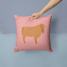 Load image into Gallery viewer, American Lamancha Goat Pink Check Throw Pillow - 14x14 Decorative Pillow – Art for Your Home &amp; Patio BB7885PW1414