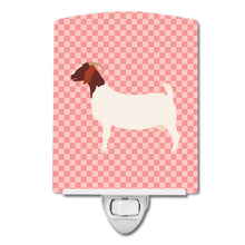 Load image into Gallery viewer, Boer Goat Pink Check Ceramic Night Light BB7886CNL