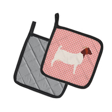 Load image into Gallery viewer, Boer Goat Pink Check Pot Holders - Set of 2 - Heat-Resistant Kitchen Essentials BB7886PTHD