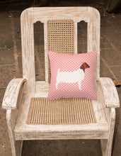 Load image into Gallery viewer, Boer Goat Pink Check Fabric Decorative Pillow BB7886PW1818