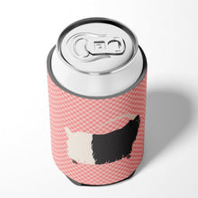 Load image into Gallery viewer, Welsh Black-Necked Goat Pink Check Can or Bottle Hugger BB7887CC