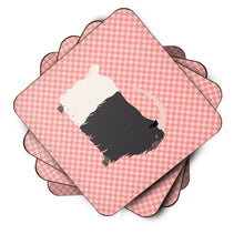 Load image into Gallery viewer, Welsh Black-Necked Goat Pink Check Foam Coaster  BB7887FC