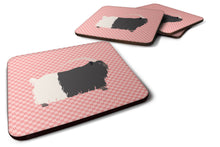 Load image into Gallery viewer, Welsh Black-Necked Goat Pink Check Foam Coaster  BB7887FC