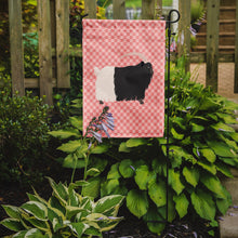 Load image into Gallery viewer, Welsh Black-Necked Goat Pink Check Garden Flag - Outdoor Decorative Yard Flag