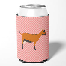 Load image into Gallery viewer, Oberhasli Goat Pink Check Can or Bottle Hugger BB7888CC