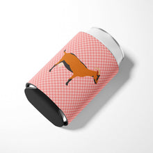 Load image into Gallery viewer, Oberhasli Goat Pink Check Can or Bottle Hugger BB7888CC