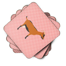 Load image into Gallery viewer, Oberhasli Goat Pink Check Foam Coaster  BB7888FC