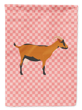 Load image into Gallery viewer, Oberhasli Goat Pink Check Garden Flag - Outdoor Decorative Yard Flag
