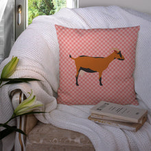 Load image into Gallery viewer, Oberhasli Goat Pink Check Throw Pillow - 14x14 Decorative Pillow – Art for Your Home &amp; Patio BB7888PW1414