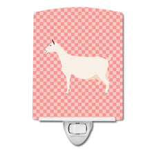 Load image into Gallery viewer, Saanen Goat Pink Check Ceramic Night Light BB7889CNL