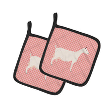 Load image into Gallery viewer, Saanen Goat Pink Check Pot Holders - Set of 2 - Heat-Resistant Kitchen Essentials BB7889PTHD