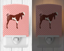 Load image into Gallery viewer, Jamnapari Goat Pink Check Ceramic Night Light BB7890CNL