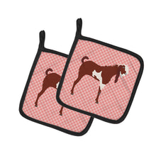 Load image into Gallery viewer, Jamnapari Goat Pink Check Pot Holders - Set of 2 - Heat-Resistant Kitchen Essentials BB7890PTHD