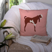 Load image into Gallery viewer, Jamnapari Goat Pink Check Throw Pillow - 14x14 Decorative Pillow – Art for Your Home &amp; Patio BB7890PW1414