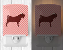 Load image into Gallery viewer, Kalahari Red Goat Pink Check Ceramic Night Light BB7891CNL