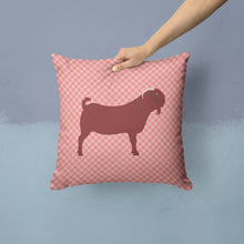 Load image into Gallery viewer, Kalahari Red Goat Pink Check Throw Pillow - 14x14 Decorative Pillow – Art for Your Home &amp; Patio BB7891PW1414