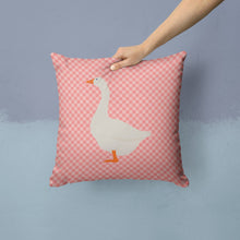Load image into Gallery viewer, Embden Goose Pink Check Throw Pillow - 14x14 Decorative Pillow – Art for Your Home &amp; Patio BB7892PW1414