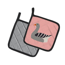 Load image into Gallery viewer, Pilgrim Goose Pink Check Pot Holders - Set of 2 - Heat-Resistant Kitchen Essentials BB7893PTHD