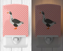 Load image into Gallery viewer, West of England Goose Pink Check Ceramic Night Light BB7895CNL
