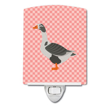 Load image into Gallery viewer, West of England Goose Pink Check Ceramic Night Light BB7895CNL