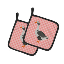 Load image into Gallery viewer, West of England Goose Pink Check Pot Holders - Set of 2 - Heat-Resistant Kitchen Essentials BB7895PTHD