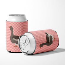 Load image into Gallery viewer, Toulouse Goose Pink Check Can or Bottle Hugger BB7897CC